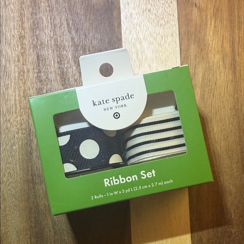 NWT Kate Spade Black & White Ribbon Set